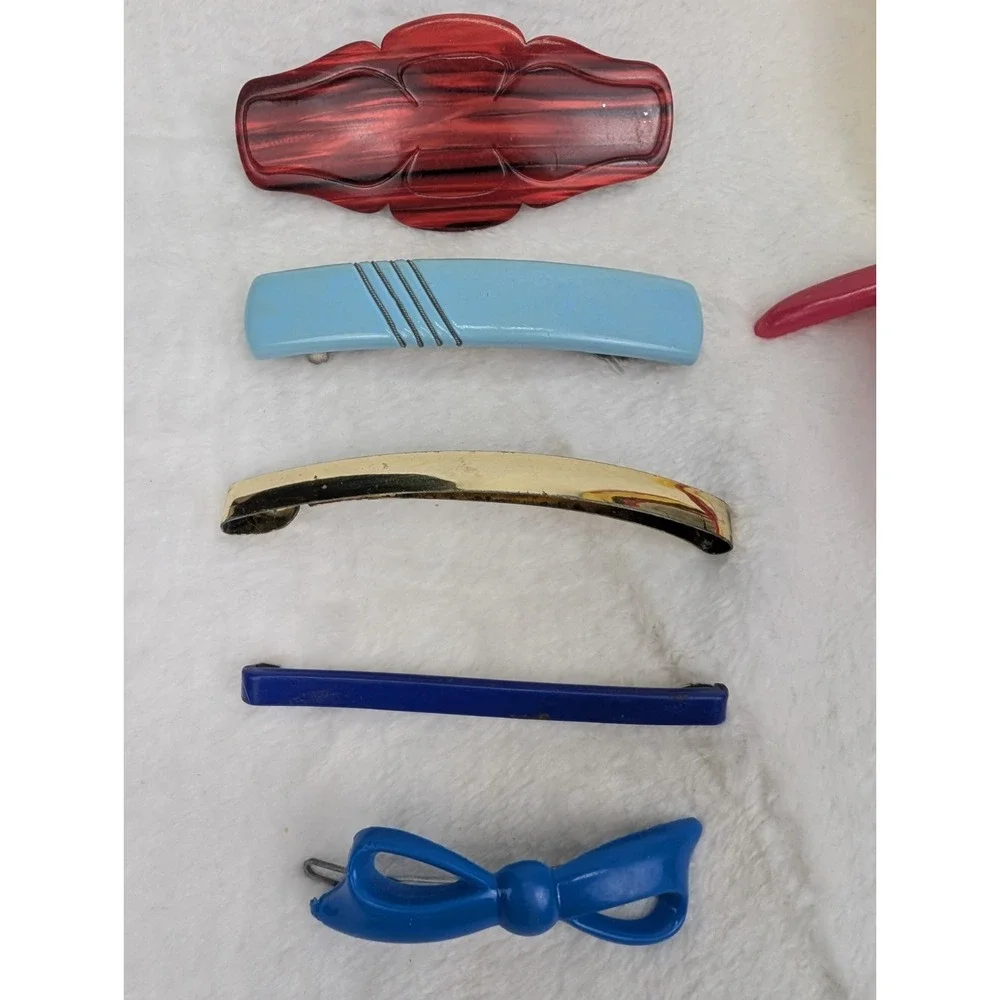 Vintage 80s Snap Barrette Side Comb Lot Retro Girls Hair Accessories Colorful